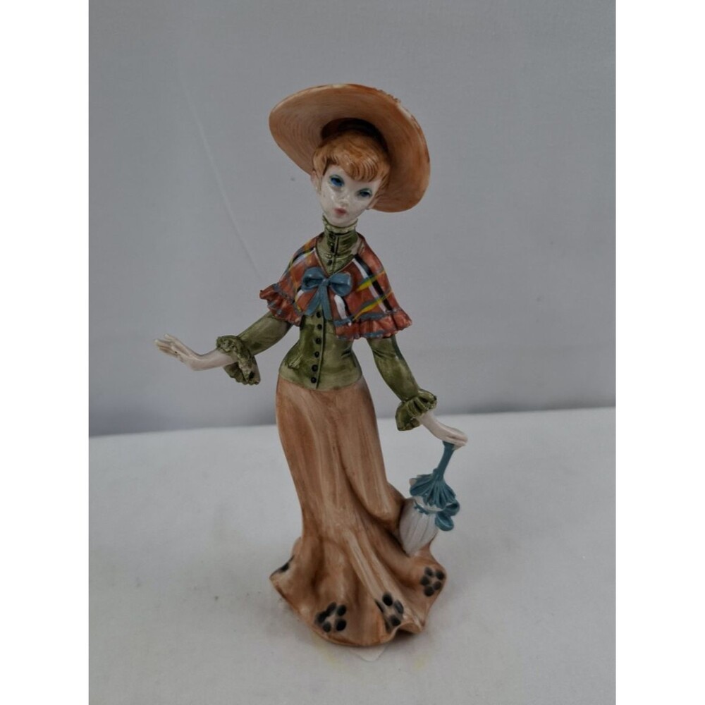 Depose Italy 1020 Lady Figurine w Umbrella Parasol 6.5" Victorian Southern Belle